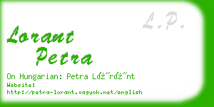 lorant petra business card